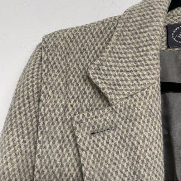 Vintage Ms Freddie Grey Wool Pea Coat Womens S 1960s Tweed Oversized Jacket - Picture 3 of 11